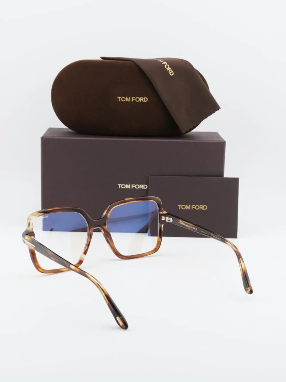 Tom Ford FT6063-B 055 Square Eyeglasses –  Coloured Havana 56mm